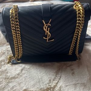 YSL black & gold college bag